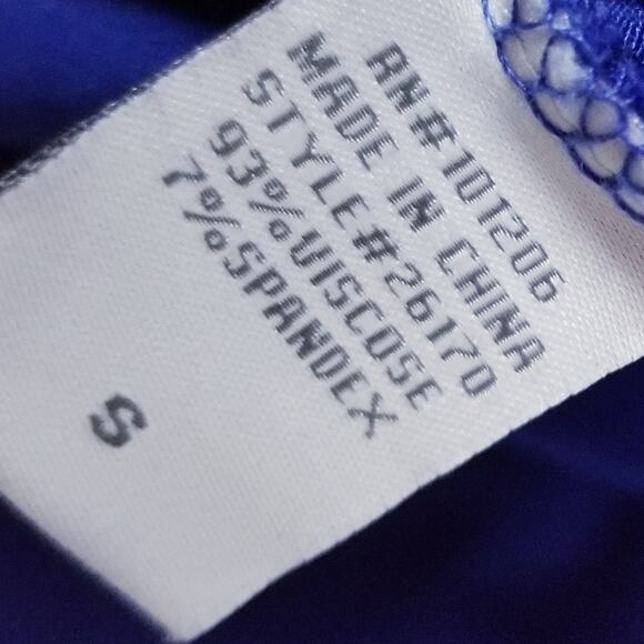 Soft Surroundings Cobalt Blue Ruched Knit Top - Size Small - Picture 5 of 6